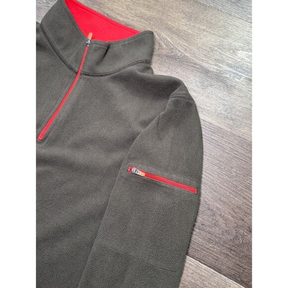 LL Bean Blue Brown Pullover Fleece Kids 1/4 Zip Size Large 14/16 - Picture 5 of 6